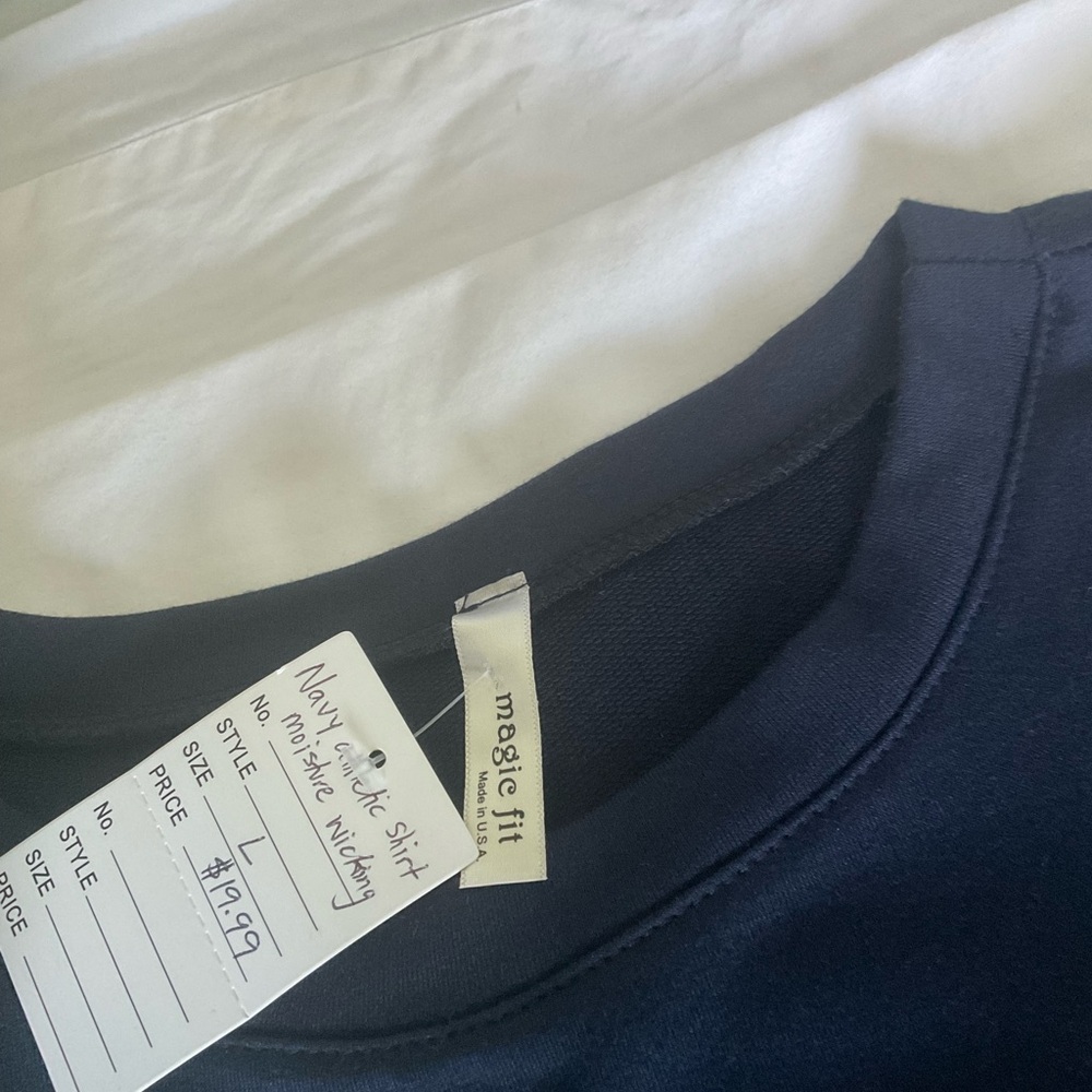 Burgundy Apparel - Navy Short Sleeve Athletic Moisture Wicking Shirt - Picture 7 of 8